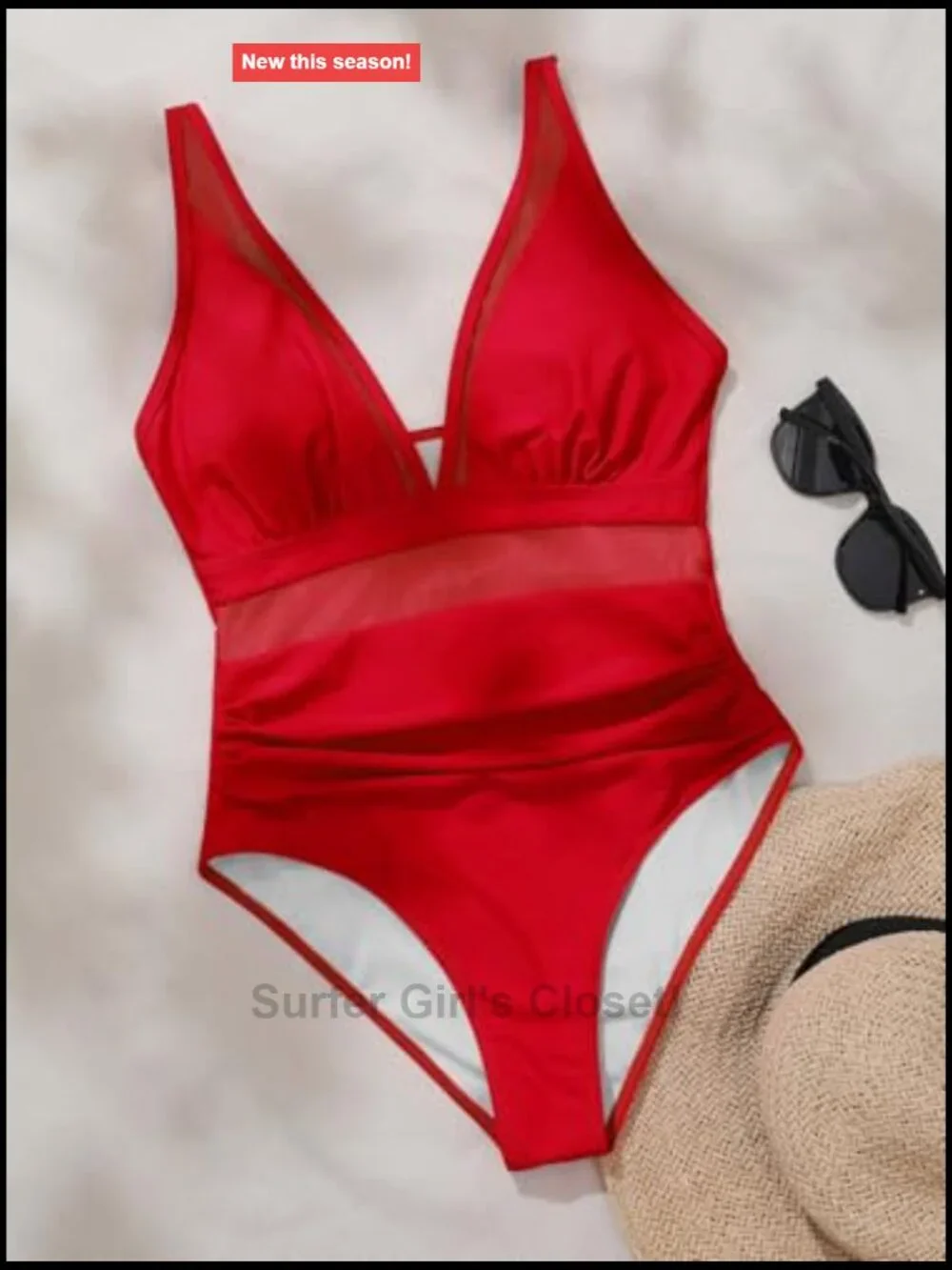 Plus Size Mesh Tummy Control One Piece Swimsuit with Removable Padded Bralette